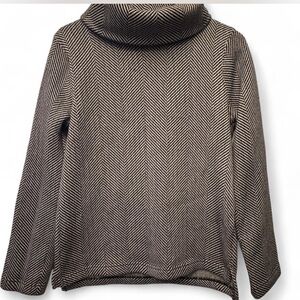 J. Crew Black and White funnel neck pullover Sweater medium